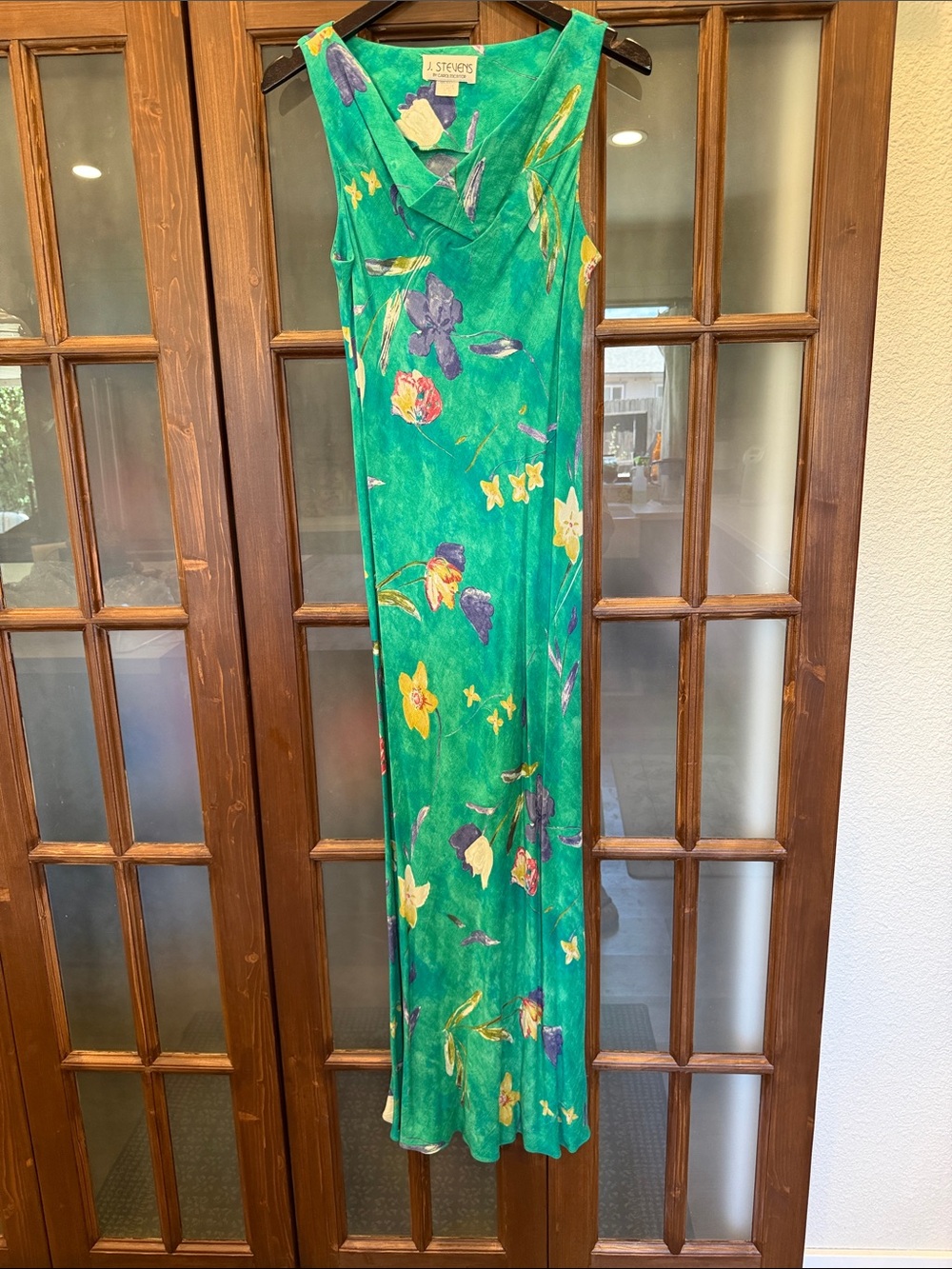 J. Stevens Green Floral Maxi Dress